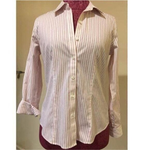 Talbots Haberdashery Top 4 Wrinkle Resist Striped - Picture 2 of 7